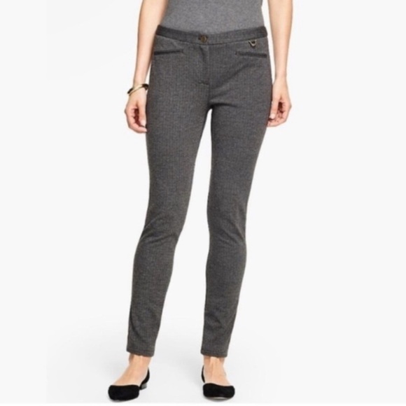 TALBOTS DALTON HERRINGBONE PANTS WORK OFFICE STRETCH DRESS PANTS SIZE 12 Petite - Picture 1 of 9